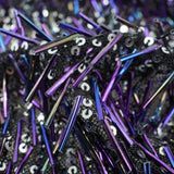 Beaded Sequin Stretch Mesh Fabric Irid Black
