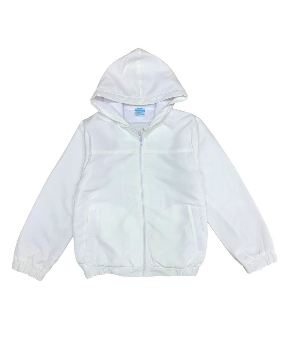 Boys Windbreaker Jacket - Fleece Lined Windbreaker Fabric, Khaki, White, Black, Navy, Hooded, Zipper Closure (1 Unit)