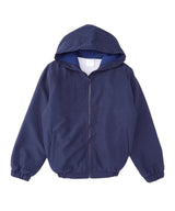 Boys Windbreaker Jacket - Fleece Lined Windbreaker Fabric, Khaki, White, Black, Navy, Hooded, Zipper Closure (1 Unit)