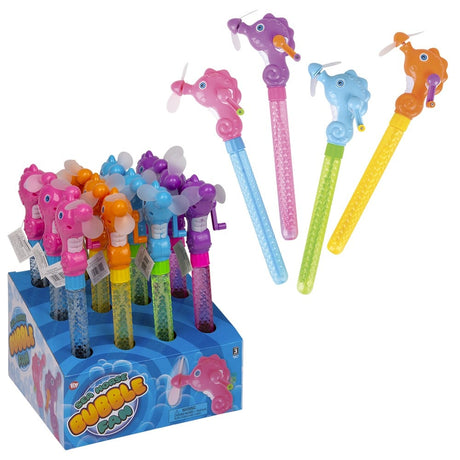 Sea Horse Wind-Up Fan Bubble Baton (1 DZ)