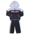 Boy's Soccer Two-Tone Fleece Set Fleece Fabric - Black, Grey, Navy (1 Set)