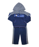 Boy's Soccer Two-Tone Fleece Set Fleece Fabric - Black, Grey, Navy (1 Set)