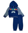 Boys Gamer Tracksuit Polyester Fabric - Embroidery, Red, Royal Blue, Navy (1 Set)