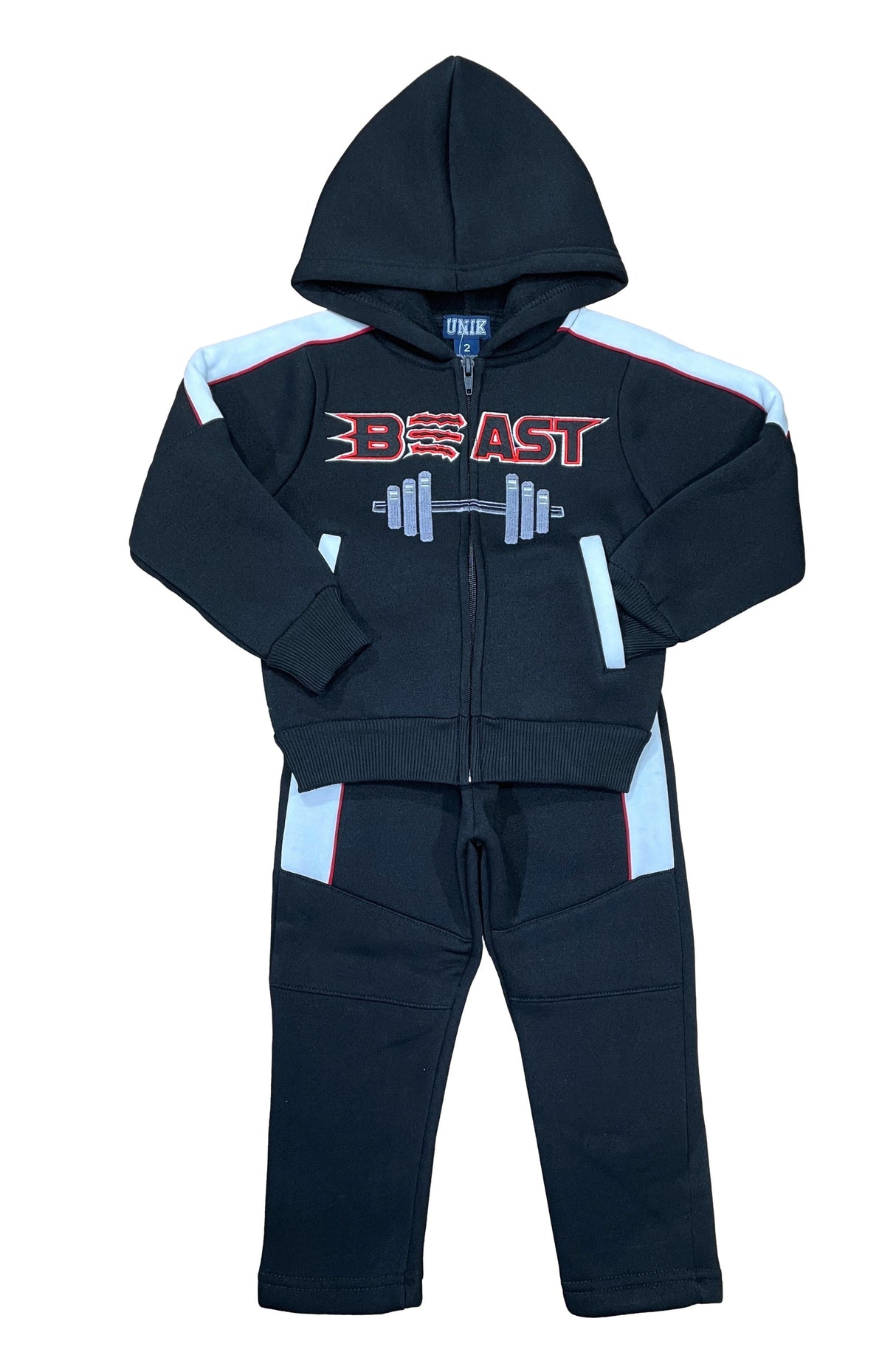 BW2167 Boy Beast Warm Fleece Tracksuit - Black, Charcoal, Navy (1 Set)
