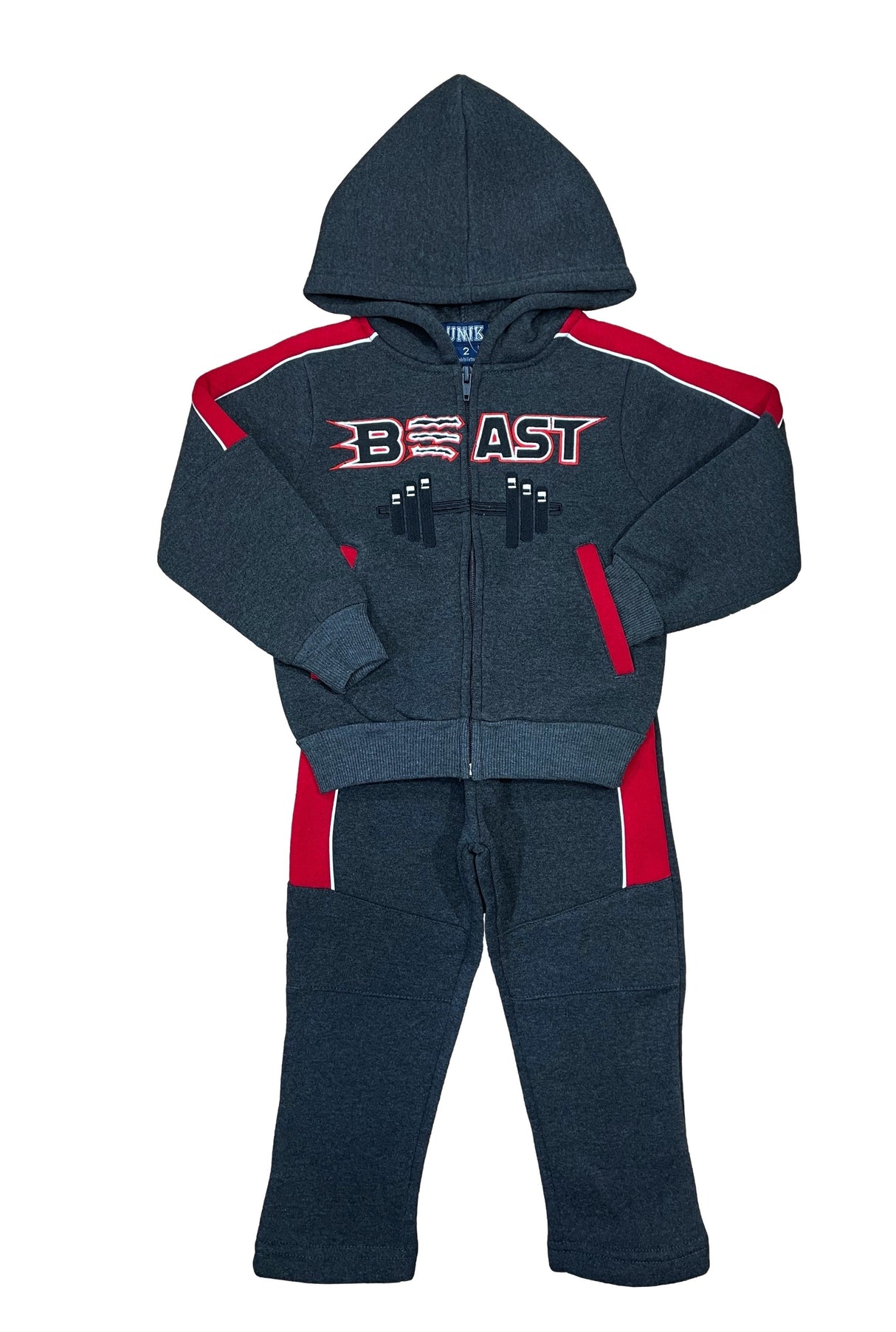 BW2167 Boy Beast Warm Fleece Tracksuit - Black, Charcoal, Navy (1 Set)