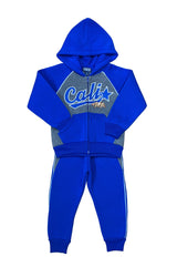 BW2231 Cali Star Boy Fleece Tracksuit - Fleece Fabric, D Grey, Navy, Royal Blue (1 Set)