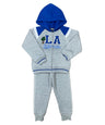 LA California Boy Fleece Set Fleece Fabric - Embroidered Palm Trees, Boy's Tracksuit (1 Set)