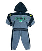 Game On Boys Fleece Boy's Tracksuit Fabric - Charcoal, D Grey, Navy (1 Set)