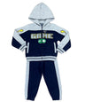 Game On Boys Fleece Boy's Tracksuit Fabric - Charcoal, D Grey, Navy (1 Set)