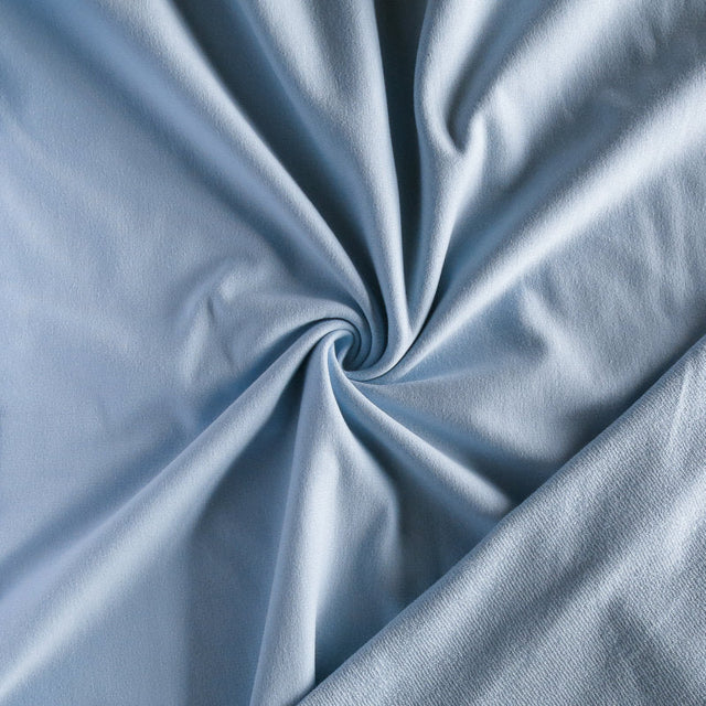 Cotton Lycra French Terry Knit Fabric Baby Blue