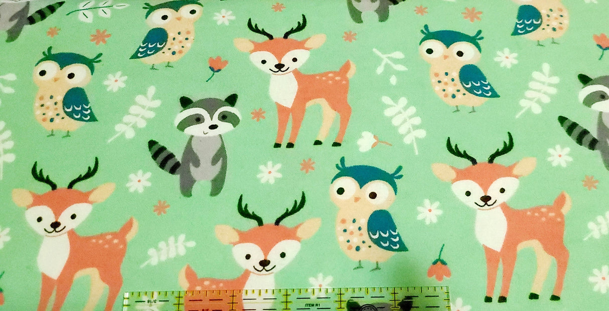 Flannel Fabric Baby Forest Animal Woodland Animals David Textiles