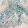 Beaded Corded Lace Fabric - Embroidered 100% Polyester Net Mesh, 52" Width (1 Yard)