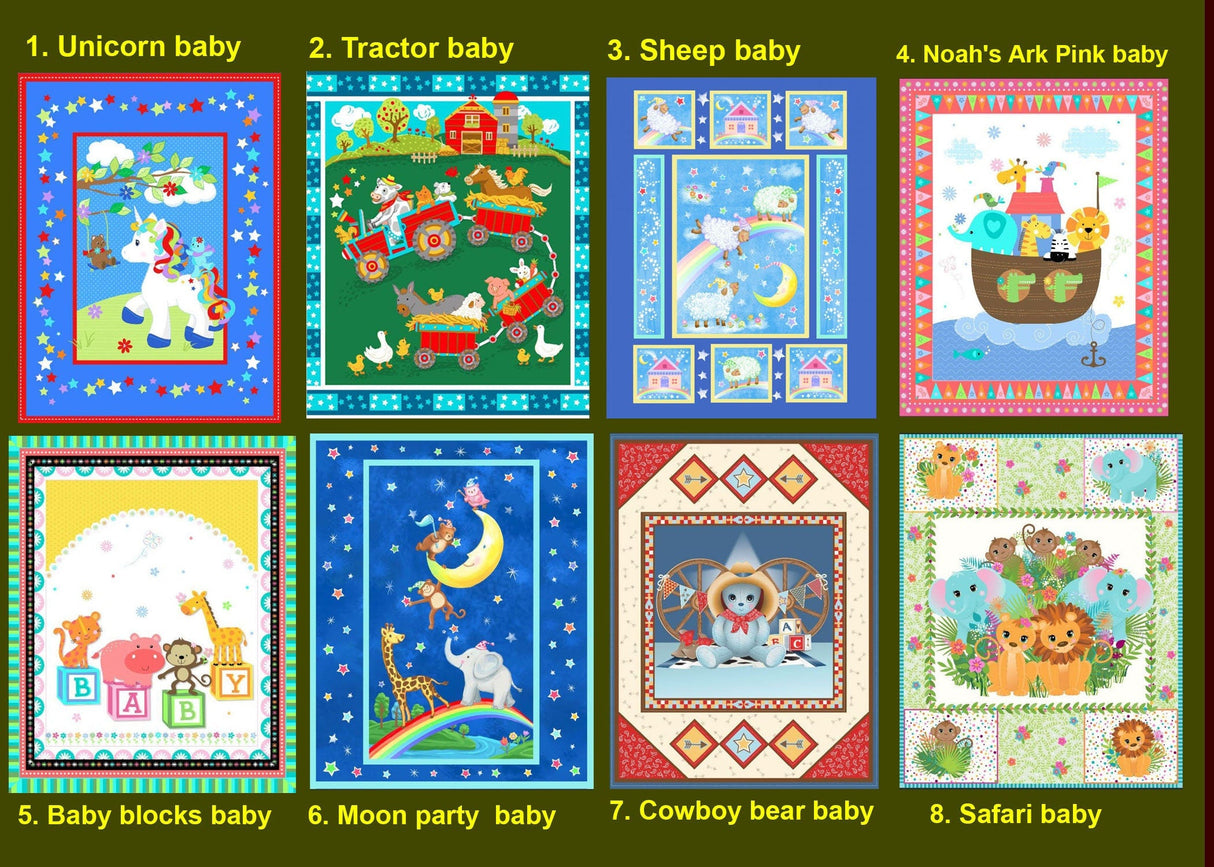 Fabric Panel Baby Quilt Baby Shower Gift MDG 36 x 45