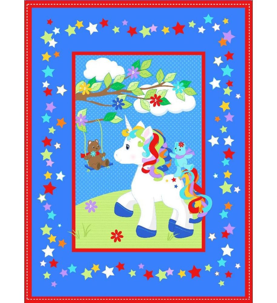 Fabric Panel Baby Quilt Baby Shower Gift MDG 36 x 45