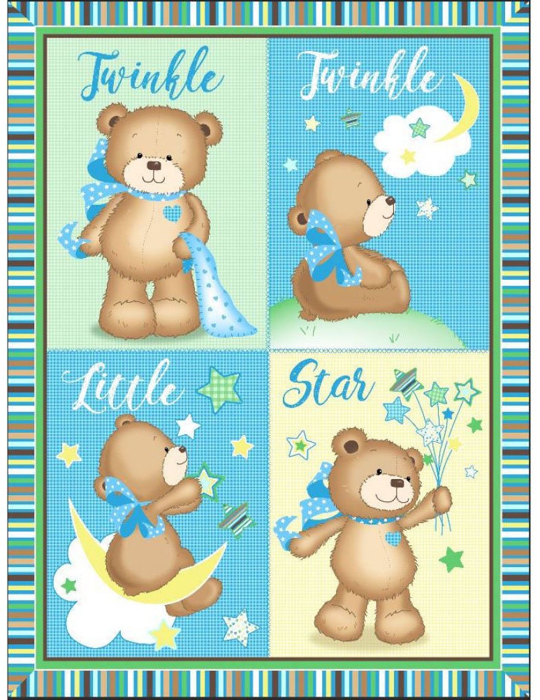 Fabric Panel Baby Quilt Baby Shower Gift MDG 36 x 45