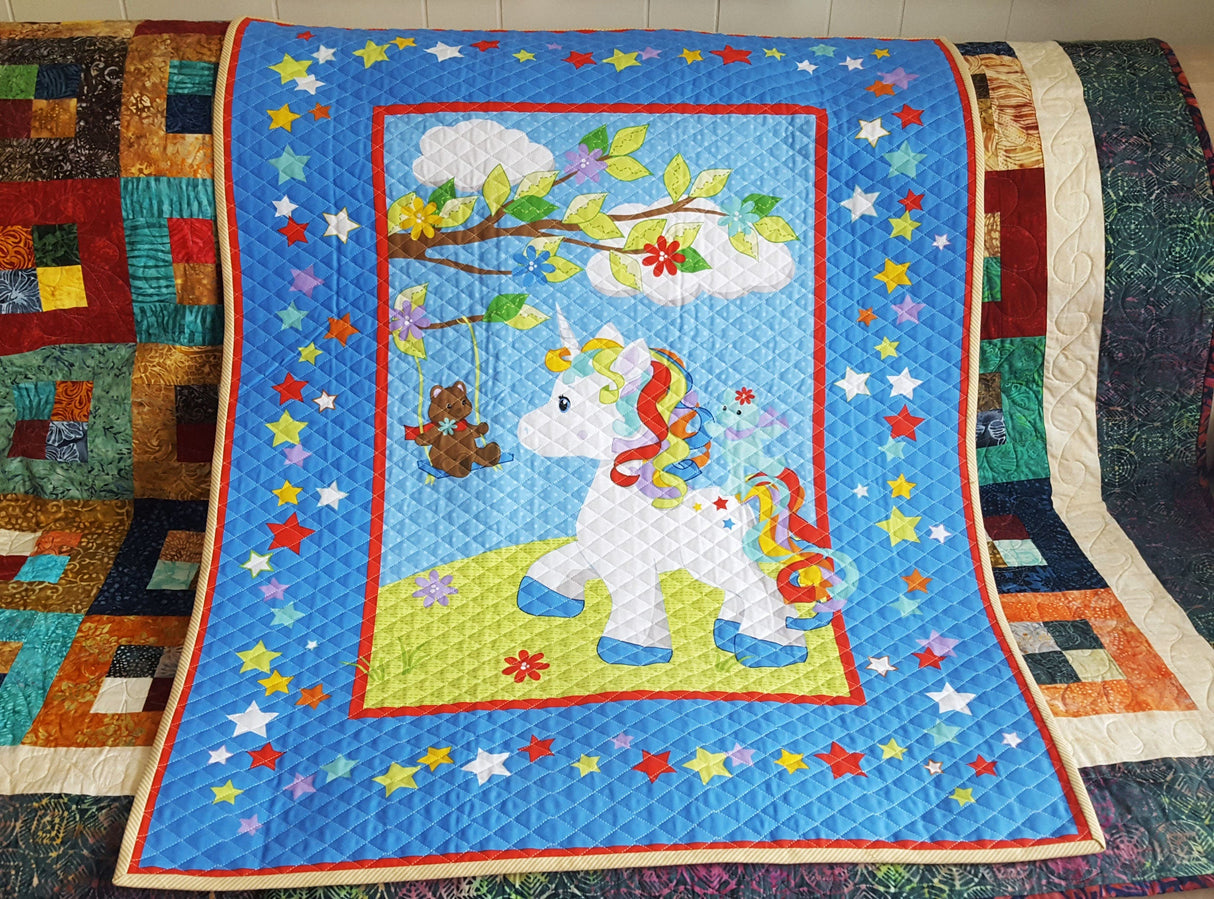 Fabric Panel Baby Quilt Baby Shower Gift MDG 36 x 45