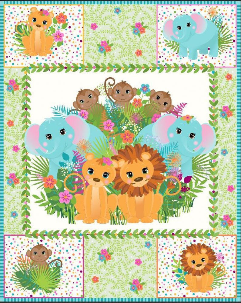 Fabric Panel Baby Quilt Baby Shower Gift MDG 36 x 45