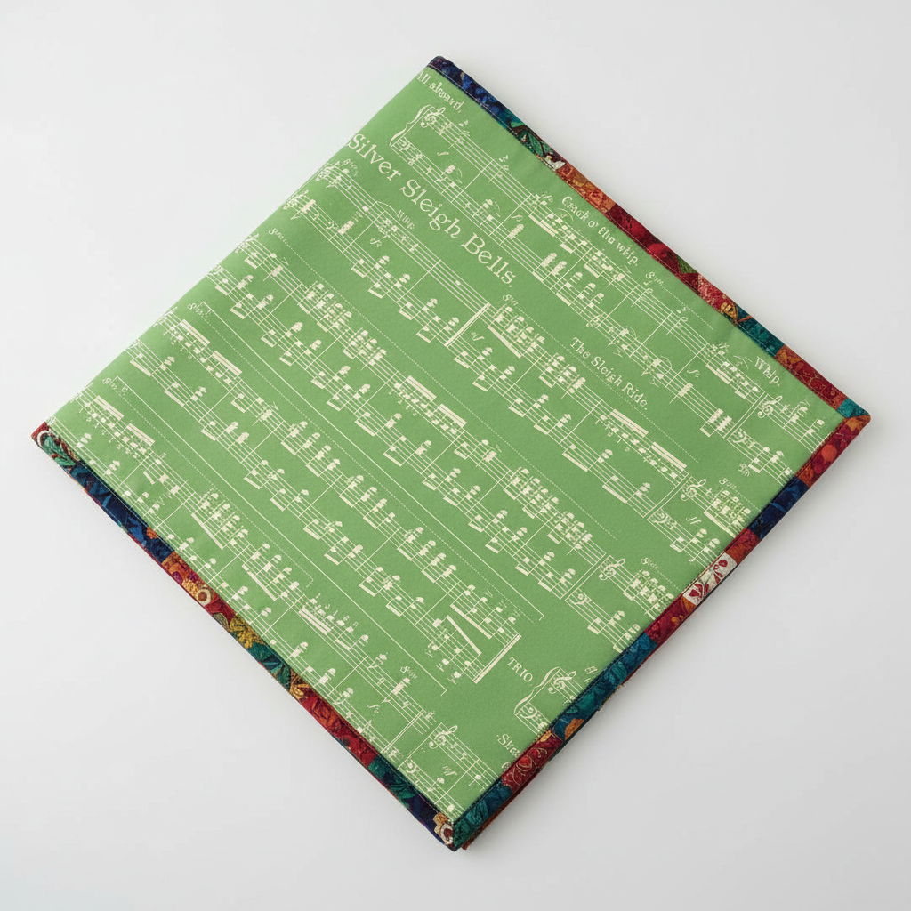 Quilting Cotton Classic Christmas Sheet Music Green Riley Blake