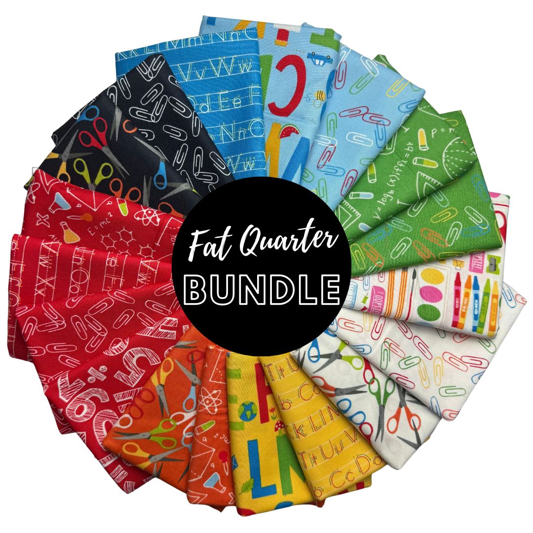 Cotton Fat Quarter Bundle Back to School Set of 18