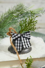48” Galvanized Bells Garland with Country Check Bows
