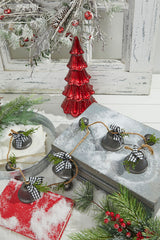 48” Galvanized Bells Garland with Country Check Bows