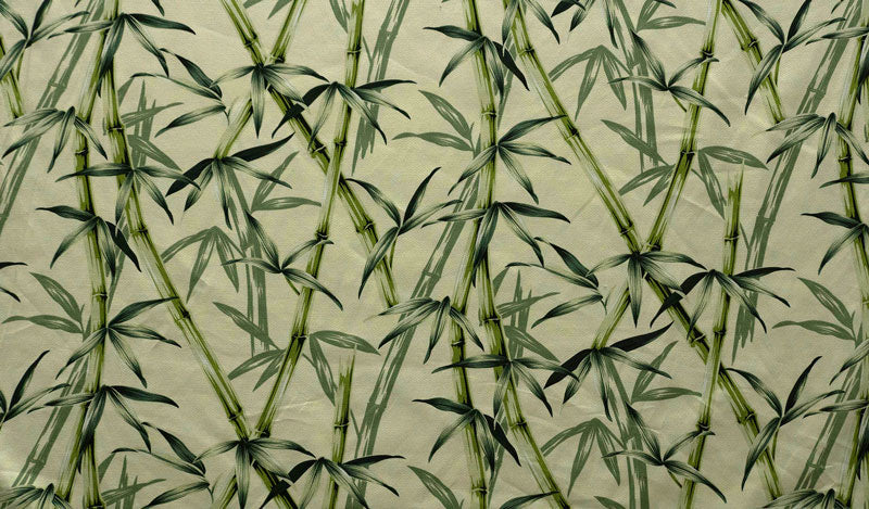 Cotton Upholstery Fabric Bamboo Branches & Leaves