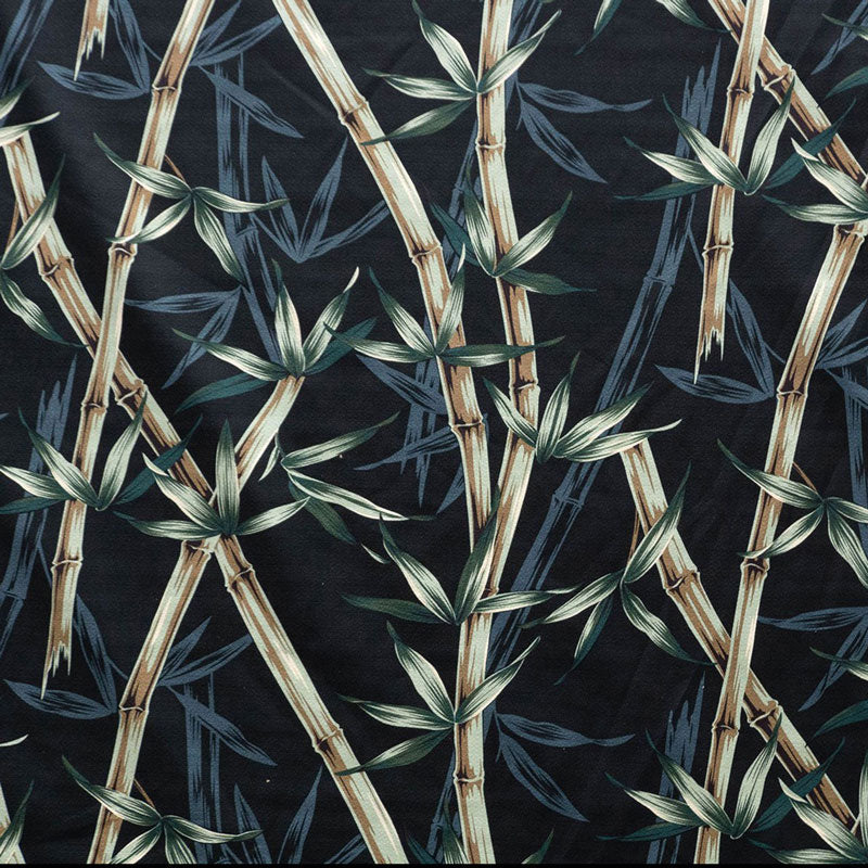 Cotton Upholstery Fabric Bamboo Branches & Leaves
