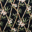 Bamboo Branches With Flowers And Leaves Cotton Fabric - Floral Bamboo Branches, 56-58" Width (1 Yard)