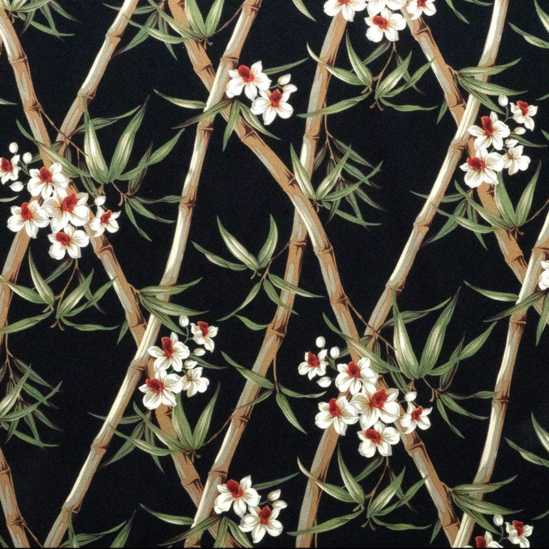 Cotton Print Bamboo Branches Floral Upholstery Fabric
