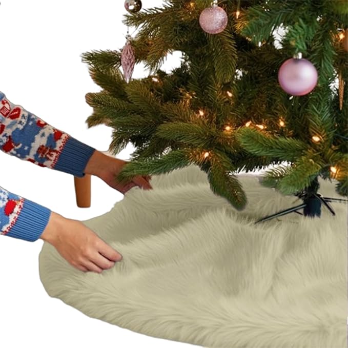 Faux Fur Christmas Tree Skirt 30 Inch