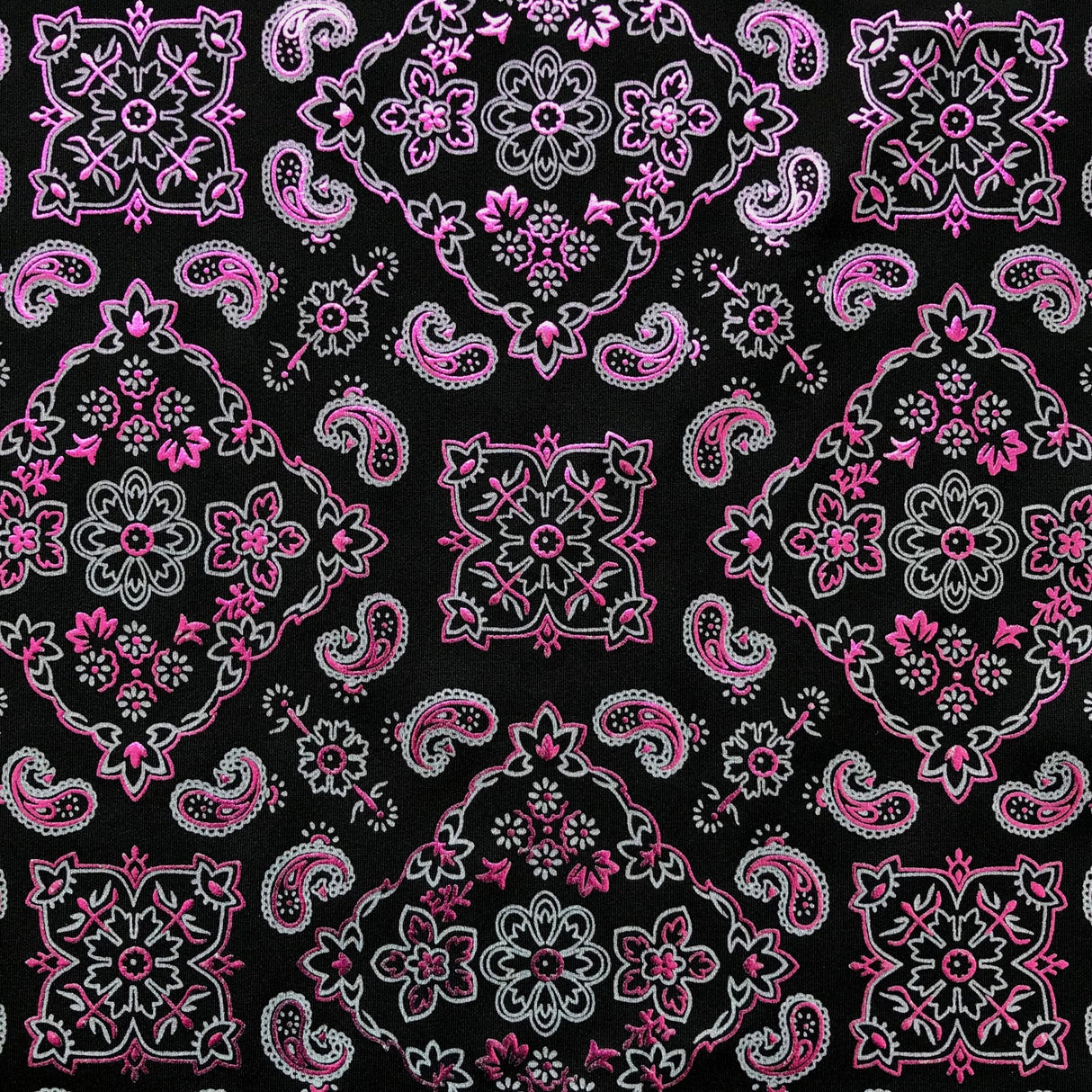 Foil Printed Spandex Bandana Fabric