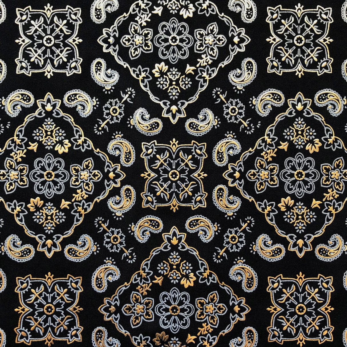 Foil Printed Spandex Bandana Fabric