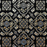 Bandana Foil Printed Nylon Spandex Fabric - Black/Turquoise Bandana Paisley Foil Pattern, 54/56" Width (1 Yard)