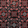 Bandana Foil Printed Nylon Spandex Fabric - Black/Turquoise, Bandana Paisley Foil Pattern, 54/56" Width (1 Yard)