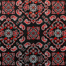Bandana Foil Printed Nylon Spandex Fabric - Black/Turquoise Bandana Paisley Foil Pattern, 54/56" Width (1 Yard)