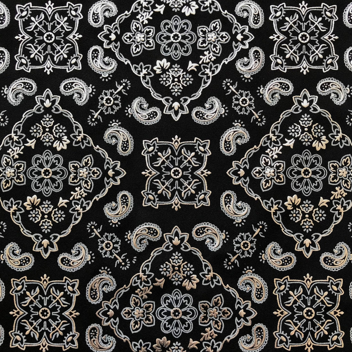 Foil Printed Spandex Bandana Fabric