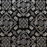 Bandana Foil Printed Nylon Spandex Fabric - Black/Turquoise Bandana Paisley Foil Pattern, 54/56" Width (1 Yard)