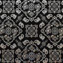 Bandana Foil Printed Nylon Spandex Fabric - Black/Turquoise, Bandana Paisley Foil Pattern, 54/56" Width (1 Yard)