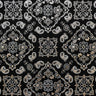 Bandana Foil Printed Nylon Spandex Fabric - Black/Turquoise, Bandana Paisley Foil Pattern, 54/56" Width (1 Yard)