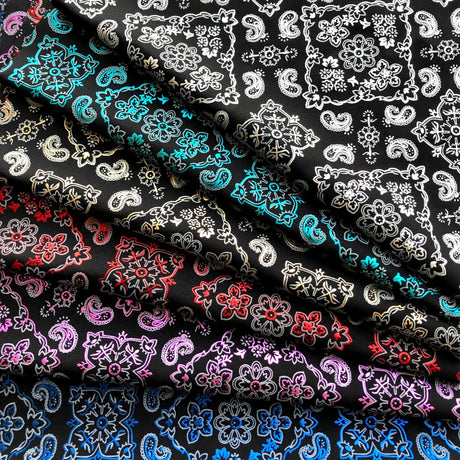 Foil Printed Spandex Bandana Fabric