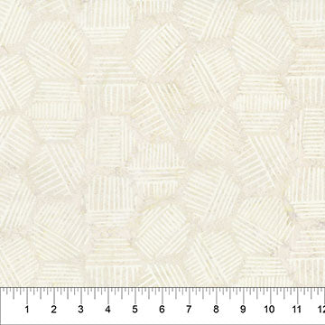 Cotton Fabric Banyan Light Khaki Hexies 44/45"