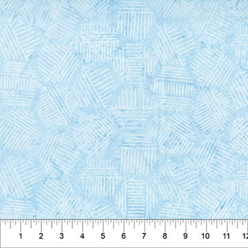 Cotton Print Pastel Blue Hexies Fabric 44/45"