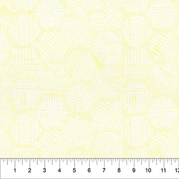 Cotton Print Banyan Pastel Yellow Hexies Fabric 44/45"