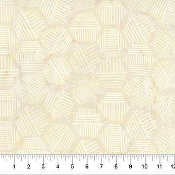 Cotton Print Banyan Rattan Hexies Neutral 44/45" Fabric