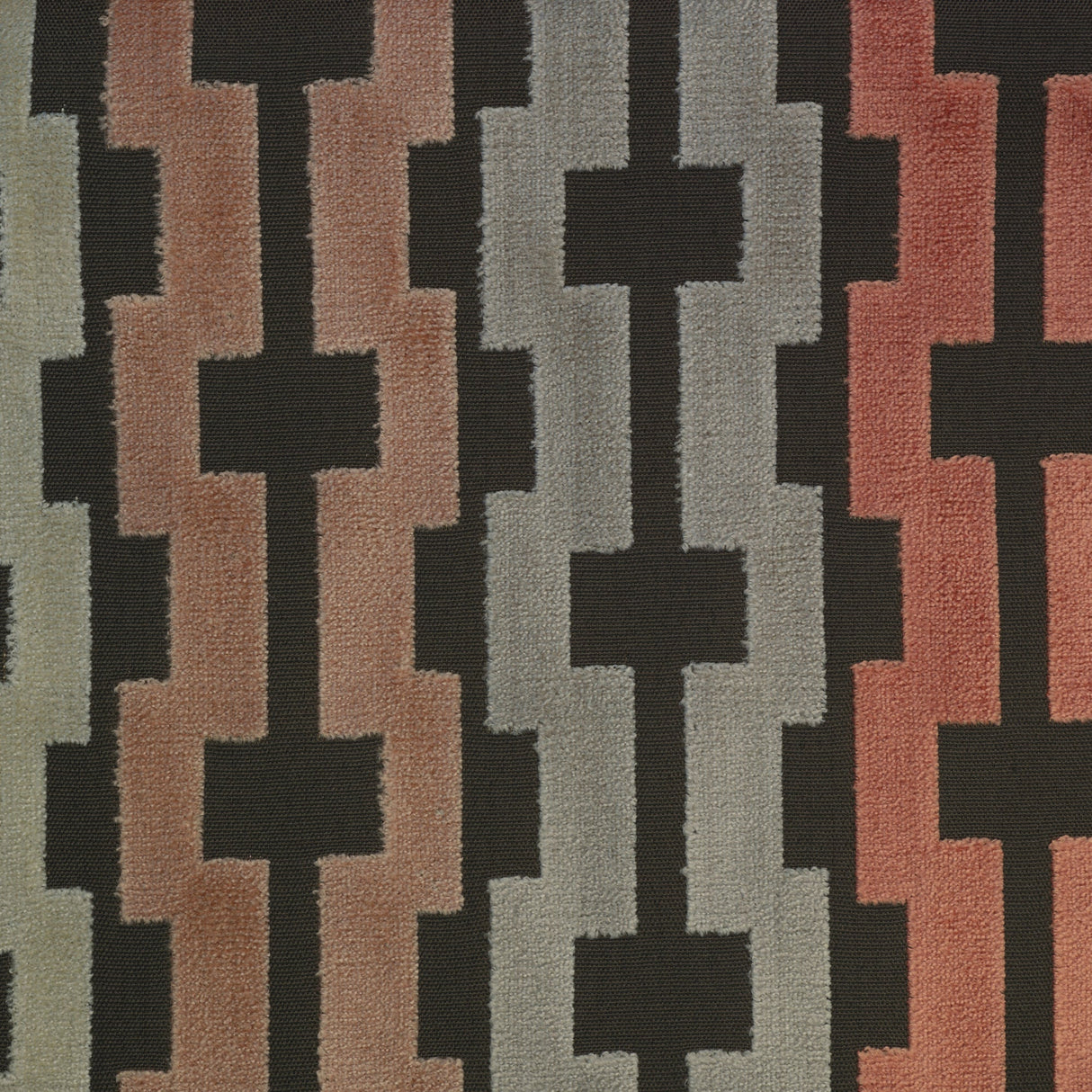 Cut Velvet Upholstery Fabric Bardot Geometric Pattern