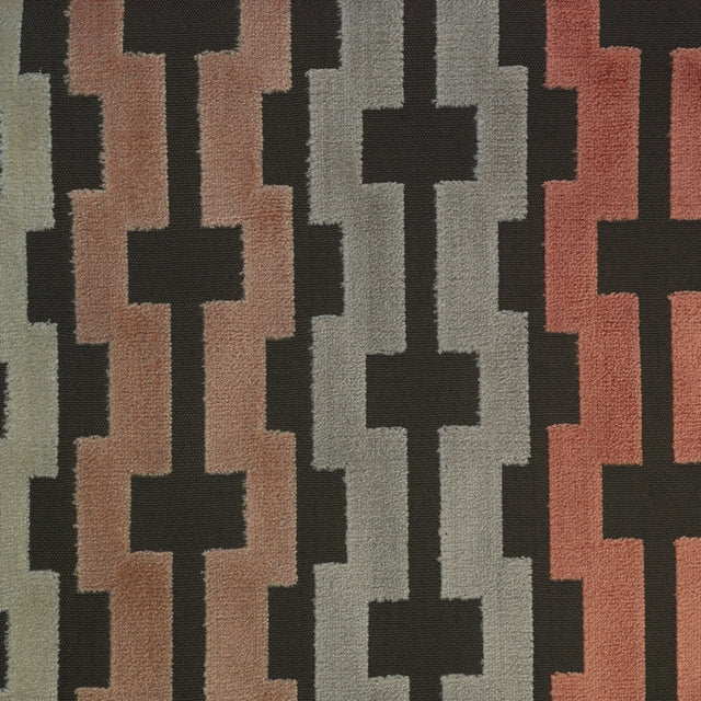 Cut Velvet Upholstery Fabric Bardot Geometric Pattern