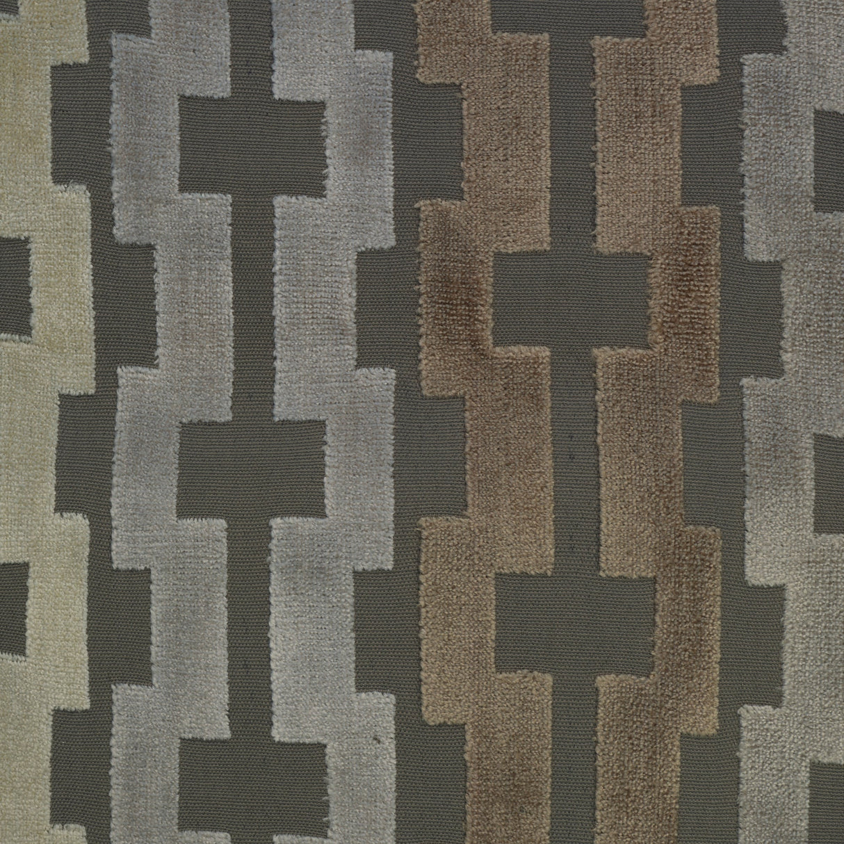 Cut Velvet Upholstery Fabric Bardot Geometric Pattern