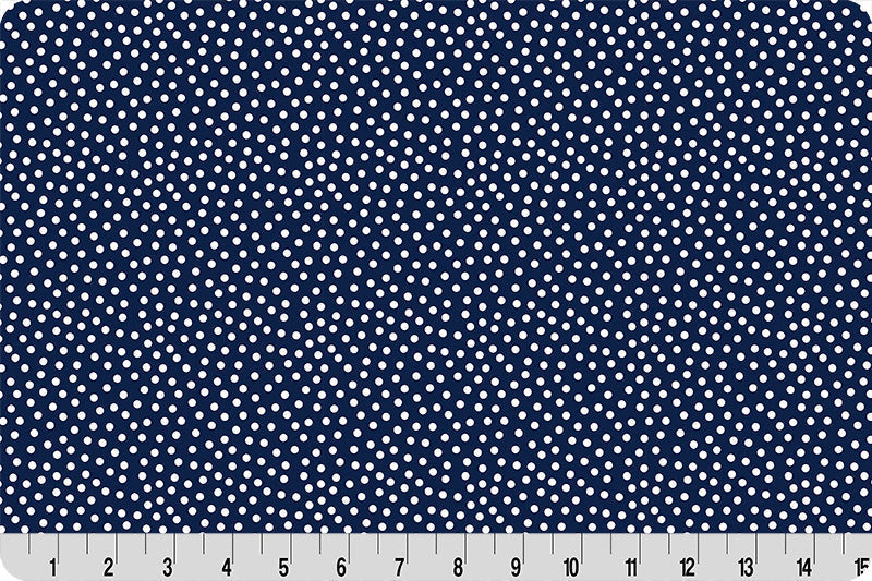 Polyester Cuddle Fabric Navy Lots a Dots