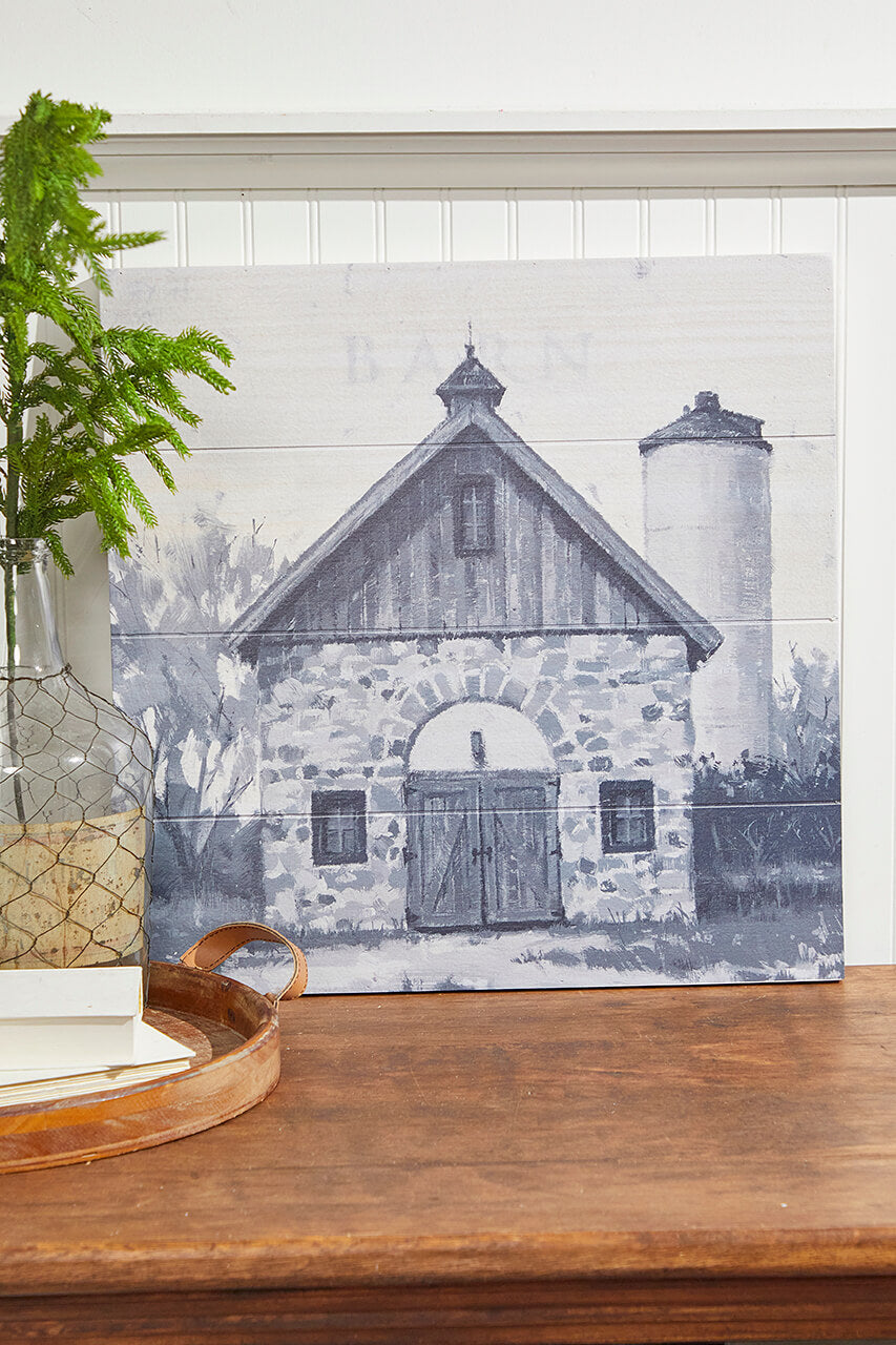 22” Holiday Barn Wall Art
