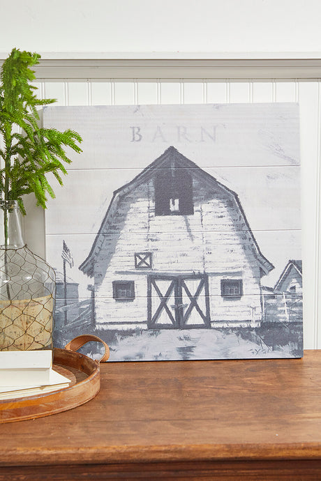 22” Holiday Barn Wall Art